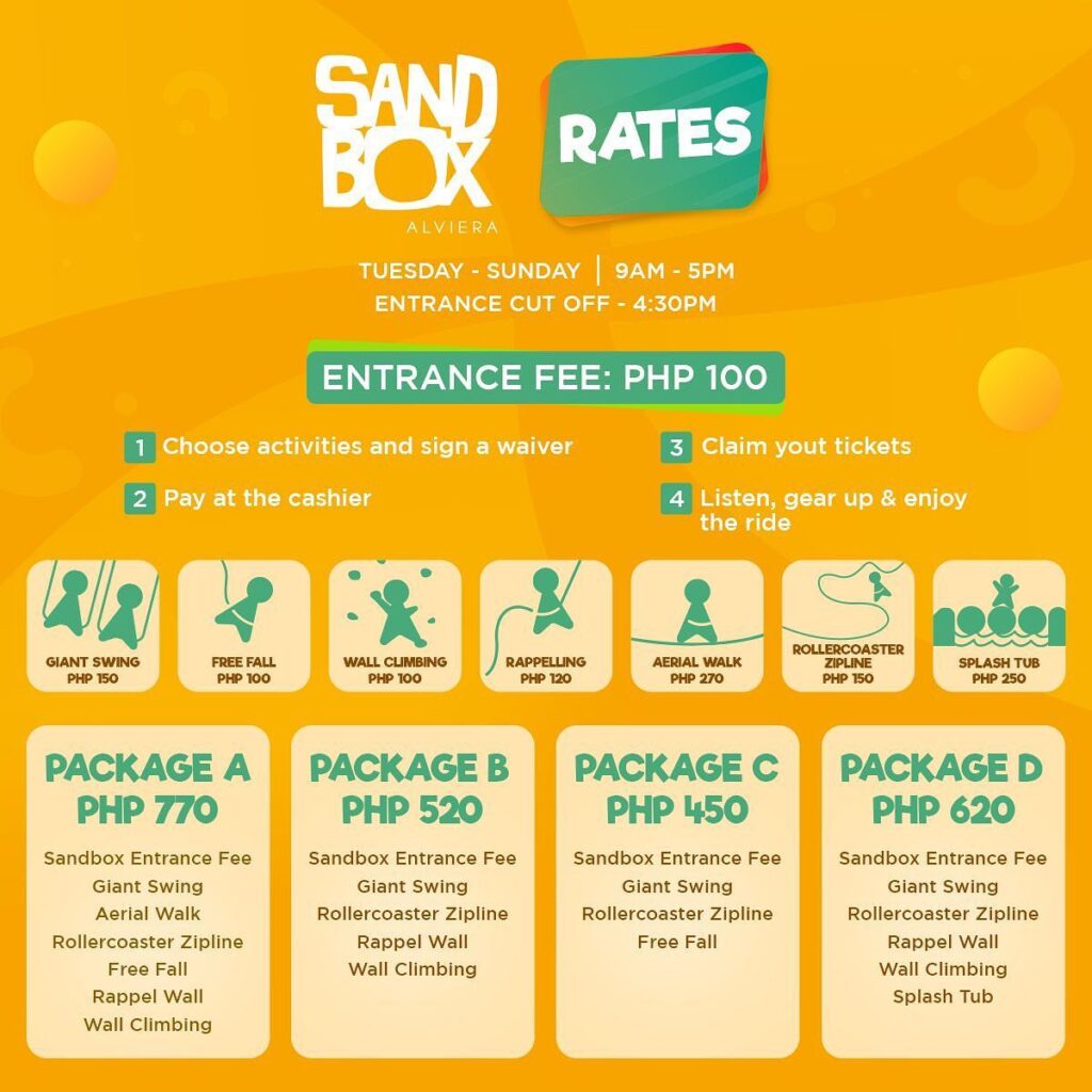 Sandbox Pampanga Entrance Fee 2023